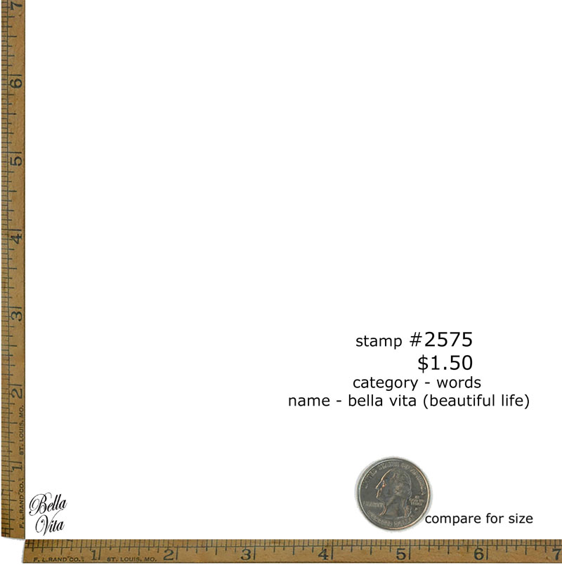 #2575 - Bella Vita (Beautiful Life) - Words